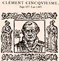 Gravure de Clément V, XVIe&nbsp;siècle.
