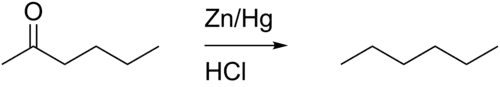 Réduction de Clemmensen de l'hexane-2-one en n-hexane