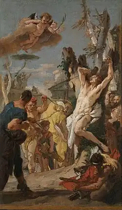 Étude pour "Le Martyre de Saint Sébastien,Giambattista Tiepolo, 1739,pour le monastère des Augustins à DiessenCleveland Museum of Art.