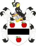 The second entry in the Roll of Arms, the coat of arms of Samuel Appleton (1625-1696), an ancestor of Samuel Appleton.