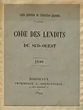 Ligue gironde de l'Éducation physique, Code des lendits du sud-ouest, Bordeaux, 1899.