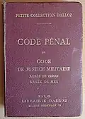 Le Code pénal et le Code de justice militaire, édition de 1939.