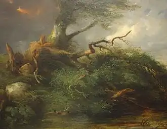 Peinture, huile sur toile de Jules Coignet (1831).