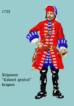 régiment Colonel-Général dragons de 1733 à 1750.