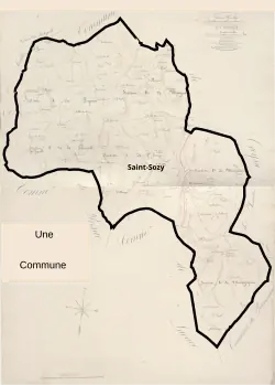 En 1800 une seule commune, Saint-Sozy