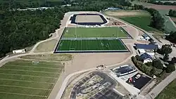 Complexe Sportif Rémy Huckel vue d'ensemble car photo prise avec un drone