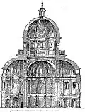 Coupe transversale, d'après Léon Palustre, L'Architecture de la Renaissance, 1892