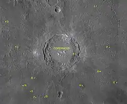 Cratères satellites de Copernic.