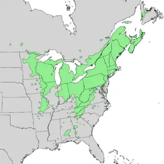 Description de l'image Cornus_alternifolia_range_map_1.png.