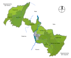 Corregimientos de la municipalité de Neiva.