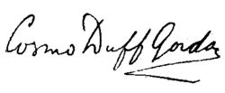 signature de Cosmo Edmund Duff Gordon