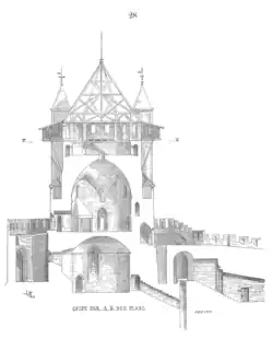 Coupe sur le donjon.