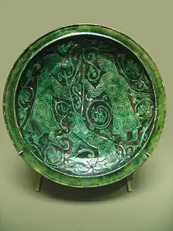 Coupe aux chasseurs,art des Saljukides d'Iran