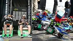 Français : Paris Drone Festival 2017, la course de drones FPV sur les Champs-Élysées ! dans le cadre de la DCL (Drone Champions League).