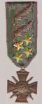 Croix de guerre 1914-1918 avec 2 palmes et 4 étoiles de vermeil
