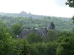 Les toits du château du Mas-Laurent.