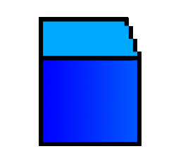 Un cube bleu pseudo-isométrique et non lissé qui tourne sur lui-même