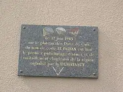 Premier parachutage d'armes de la Résistance française de la région