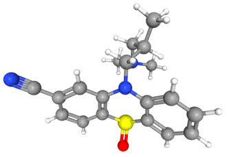 Structure 3D de la cyamémazine sulfoxide.