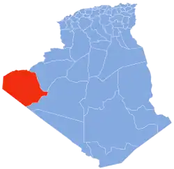 Carte d'Algérie (Wilaya de Tindouf)