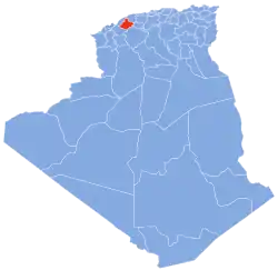 Carte d'Algérie (Wilaya de Relizane)