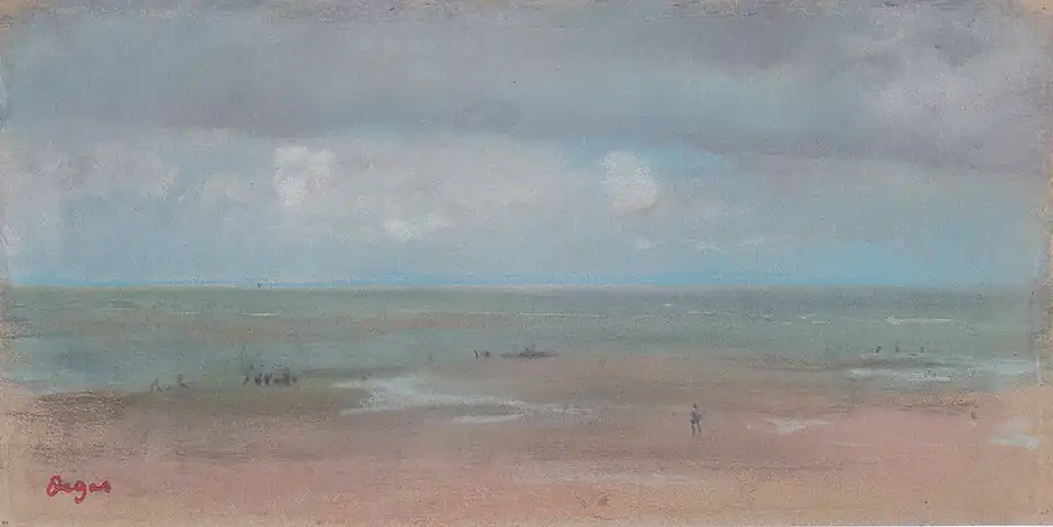 Paysage de plage, 1869, pastel sur papier, 15,6 × 30,5 cm, Palais Albertina, Vienne.