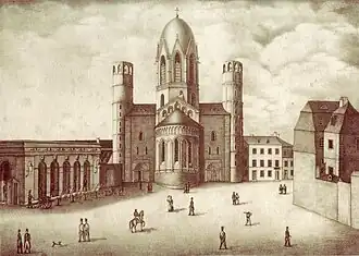 Liebfrauenplatz avec cathedrale, 1842.