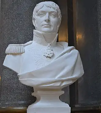 buste en marbre du général français Desjardin, conservé à la galerie des Batailles du château de Versailles