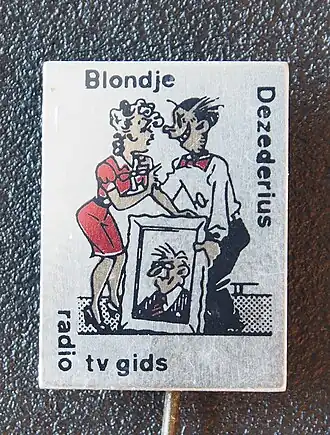 Publicité avec les personnages de Bumstead (ici Desiderius) et Blondie.