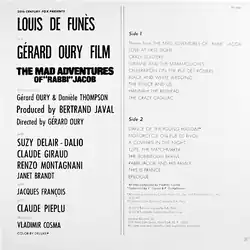 Dos de la pochette d'un disque vinyle.