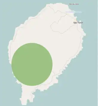 Description de l'image Distribution range of the Sao Tome Ibis.png.