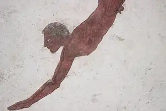 Couvercle de la «&nbsp;Tombe du Plongeur&nbsp;». 480-470. Peinture a tempera sur sinopia (ébauche). Paestum, musée d'Archéologie