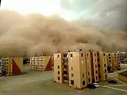 Tempête de sable à Djelfa (Algérie).