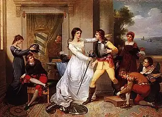 "D. Filipa de Vilhena arma os filhos cavaleiros em 1 de dezembro de 1640" (colecção particulier)