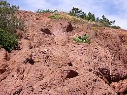 Pente particulièrement abrupte sur le flanc est du Dramont