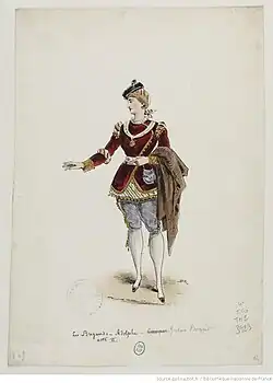 Costume d'Adolphe de Valladolid pour Les Brigands de Jacques Offenbach