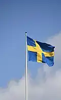 Le drapeau suédois à Malmö.