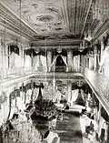 Intérieur du palais de Chowmahalla à Hyderabad, années 1880.