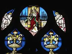 Vitrail de Sainte Clotilde, fin du XVe&nbsp;siècle (baie 023).