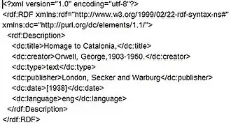 Un exemple d'utilisation du Dublin Core