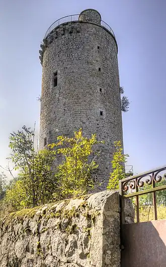 La tour, vestige du château de Joyeuse.