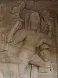 Dvarapala à Elephanta en Inde.
