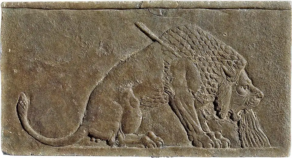 Chasse au lion d'Assurbanipal, Ninive, Irak, vers -645. Salle 55.