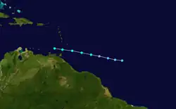 Parcours de la tempête tropicale Earl
