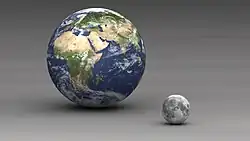 Image de la Terre faisant plusieurs fois la taille de la Lune.