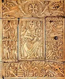 Ivoire de l'Évangéliaire d'Etchmiadzin, VIe&nbsp;siècle.