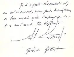 Signature de Jean Gilliot