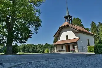 Vue de l'église de Montpreveyres.