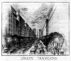 Plan de la ville d'Helsinki (Oiva Kallio, années 1920).