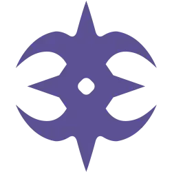 Sorte d'étoile de couleur mauve à huit branches, dont certaines sont recourbées.